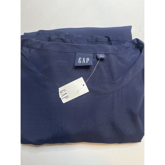 Gap Navy Flounce Hem Dress Long Sleeve Size Large NWT - Picture 8 of 9